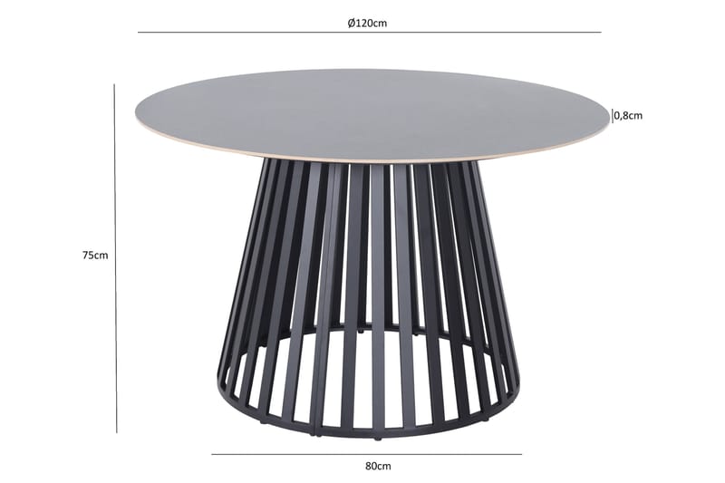 Sensi Runt Matbord utomhus 120 cm i metall - Svart - Products - Utemöbler & utemiljö - Utebord & trädgårdsbord - Matbord utomhus