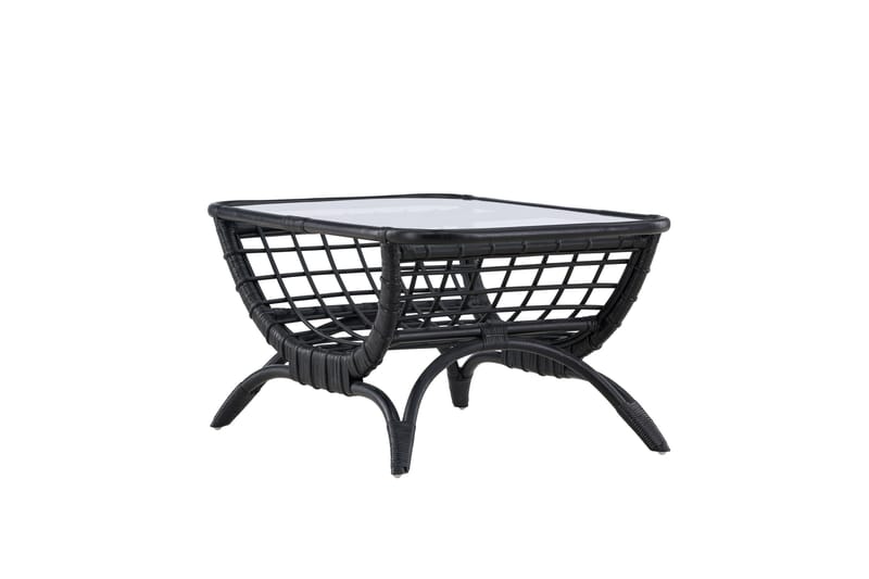 Moana Soffbord och Matbord Utomhus 95,5 cm Glas Rotting - Svart - Products - Utemöbler & utemiljö - Utebord & trädgårdsbord - Loungebord & soffbord utomhus