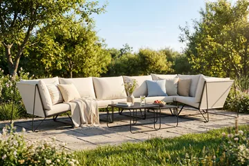 Usteryd Fyrkantigt satsbord utomhus 70x41x70 cm i stål / Metall - Svart - Products - Utemöbler & utemiljö - Utebord & trädgårdsbord - Loungebord & soffbord utomhus