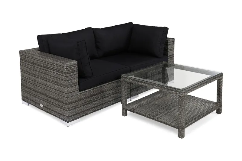 Bahamas Loungegrupp 2-sits Bord 75x75 - Grå - Products - Utemöbler & utemiljö - Utegrupp - Cafegrupp & cafeset