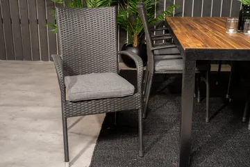 Bois Matgrupp Utomhus 200cm + 6 Anna Karmstolar - Svart/Grå - Products - Utemöbler & utemiljö - Utegrupp - Matgrupp utomhus