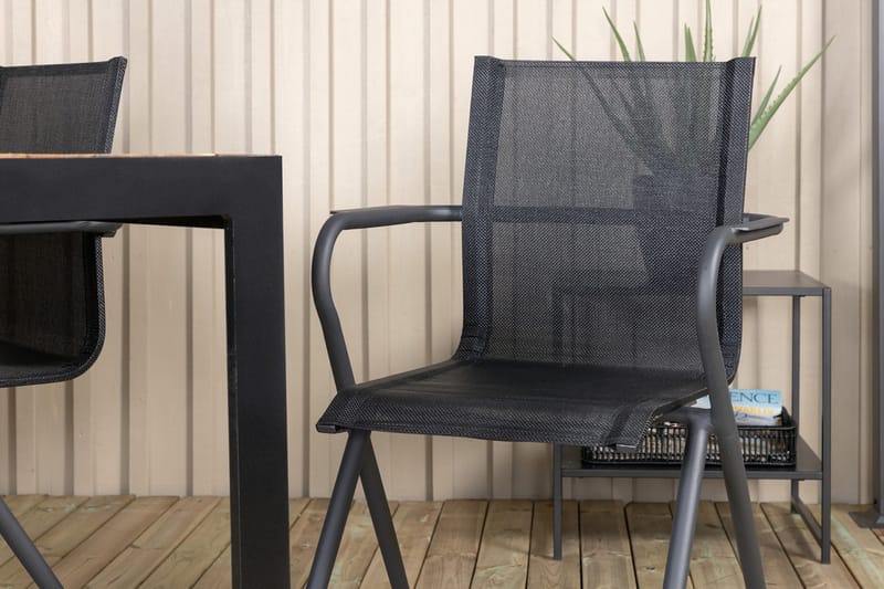 Bois Matgrupp Utomhus 205cm + 6 Alina Matstolar - Brun/Vit - Products - Utemöbler & utemiljö - Utegrupp - Matgrupp utomhus