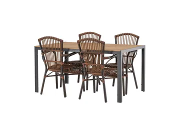 Break Matgrupp 150 cm + 4 st Galera Karmstolar Brun - Brun - Products - Utemöbler & utemiljö - Utegrupp - Matgrupp utomhus
