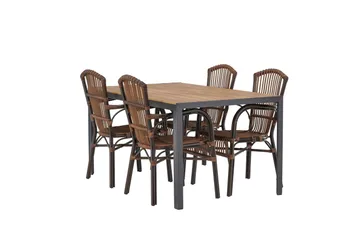 Break Matgrupp 150 cm + 4 st Galera Karmstolar Brun - Brun - Products - Utemöbler & utemiljö - Utegrupp - Matgrupp utomhus