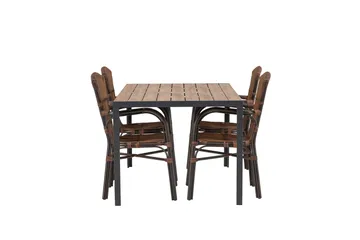 Break Matgrupp 150 cm + 4 st Galera Karmstolar Brun - Brun - Products - Utemöbler & utemiljö - Utegrupp - Matgrupp utomhus