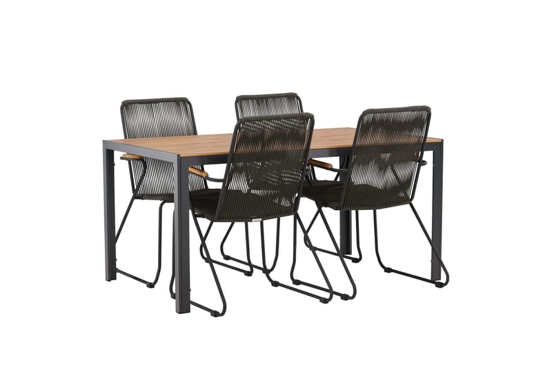 Break Matgrupp Utomhus 150 cm + 4 st Bois Karmstolar - Svart/Brun - Products - Utemöbler & utemiljö - Utegrupp - Matgrupp utomhus