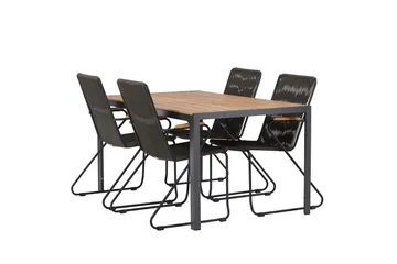 Break Matgrupp Utomhus 150 cm + 4 st Bois Karmstolar - Svart/Brun - Products - Utemöbler & utemiljö - Utegrupp - Matgrupp utomhus