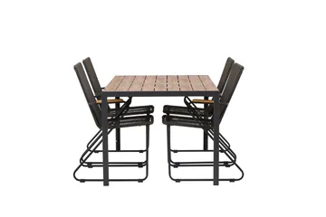 Break Matgrupp Utomhus 150 cm + 4 st Bois Karmstolar - Svart/Brun - Products - Utemöbler & utemiljö - Utegrupp - Matgrupp utomhus