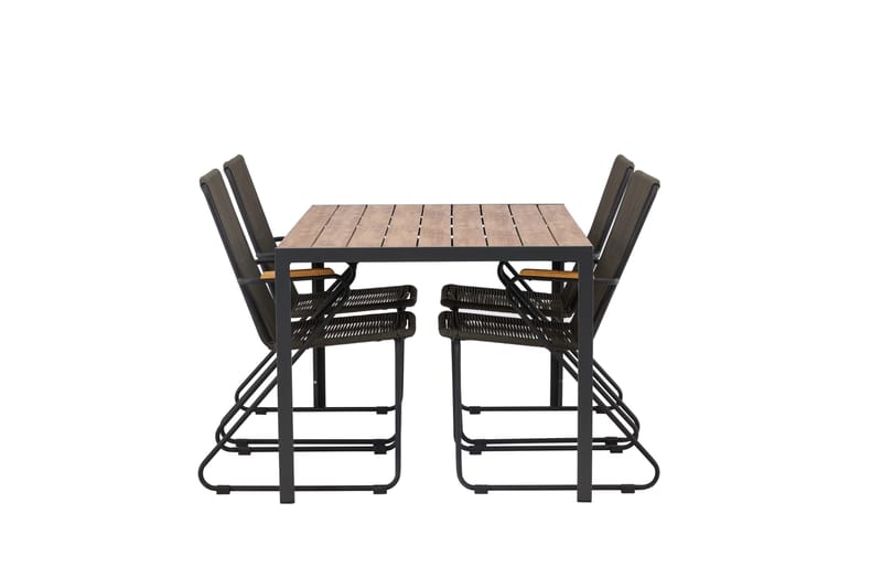 Break Matgrupp Utomhus 150 cm + 4 st Bois Karmstolar - Svart/Brun - Products - Utemöbler & utemiljö - Utegrupp - Matgrupp utomhus