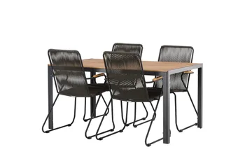 Break Matgrupp Utomhus 150 cm + 4 st Bois Karmstolar - Svart/Brun - Products - Utemöbler & utemiljö - Utegrupp - Matgrupp utomhus
