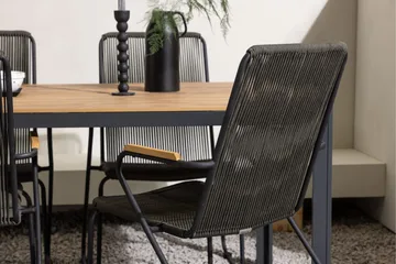 Break Matgrupp Utomhus 150 cm + 4 st Bois Karmstolar - Svart/Brun - Products - Utemöbler & utemiljö - Utegrupp - Matgrupp utomhus
