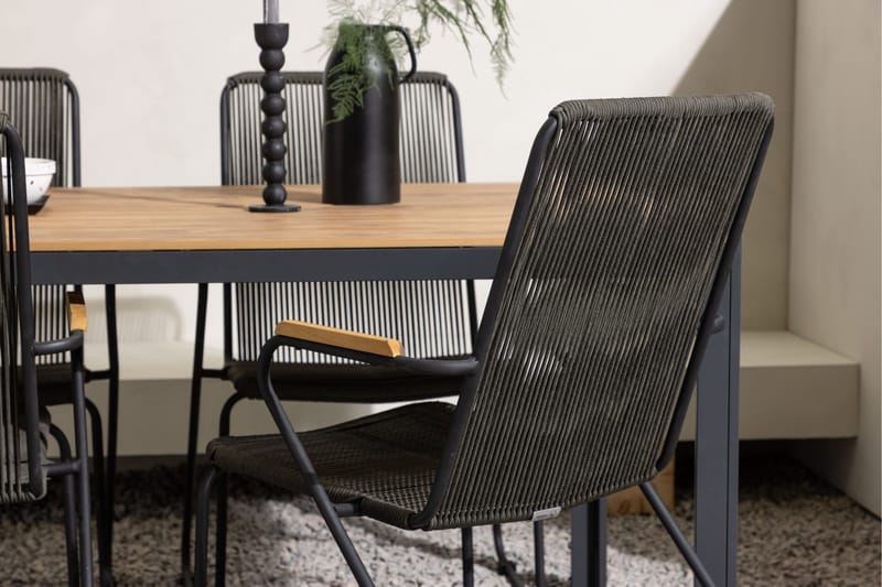 Break Matgrupp Utomhus 150 cm + 4 st Bois Karmstolar - Svart/Brun - Products - Utemöbler & utemiljö - Utegrupp - Matgrupp utomhus