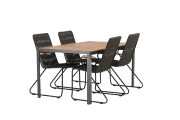 Break Matgrupp Utomhus 150 cm + 4 st Bois Karmstolar - Svart/Brun - Products - Utemöbler & utemiljö - Utegrupp - Matgrupp utomhus