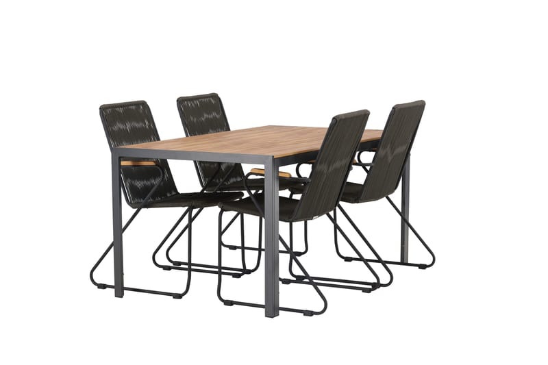 Break Matgrupp Utomhus 150 cm + 4 st Bois Karmstolar - Svart/Brun - Products - Utemöbler & utemiljö - Utegrupp - Matgrupp utomhus