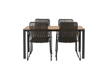 Break Matgrupp Utomhus 150 cm + 4 st Bois Karmstolar - Svart/Brun - Products - Utemöbler & utemiljö - Utegrupp - Matgrupp utomhus