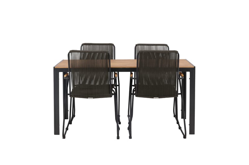 Break Matgrupp Utomhus 150 cm + 4 st Bois Karmstolar - Svart/Brun - Products - Utemöbler & utemiljö - Utegrupp - Matgrupp utomhus