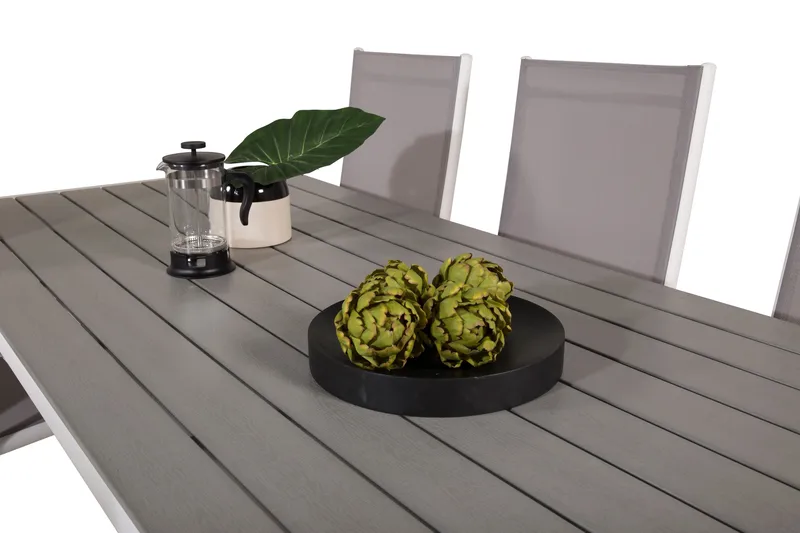 Buitepos Matgrupp Utomhus inkl 6 Positionsstolar - Polywood/Vit - Products - Utemöbler & utemiljö - Utegrupp - Matgrupp utomhus