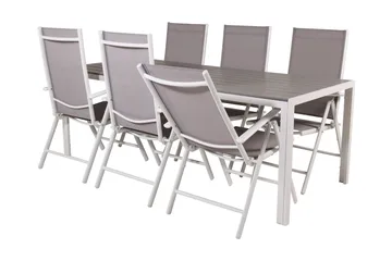 Buitepos Matgrupp Utomhus inkl 6 Positionsstolar - Polywood/Vit - Products - Utemöbler & utemiljö - Utegrupp - Matgrupp utomhus