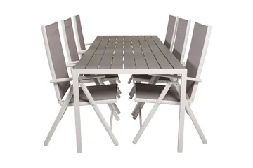 Buitepos Matgrupp Utomhus inkl 6 Positionsstolar - Polywood/Vit - Products - Utemöbler & utemiljö - Utegrupp - Matgrupp utomhus