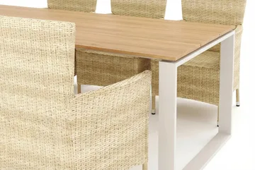 Devon utomhus matgrupp 210x100 cm med 6 Thor fåtöljer - Beige/Teak - Products - Utemöbler & utemiljö - Utegrupp - Matgrupp utomhus