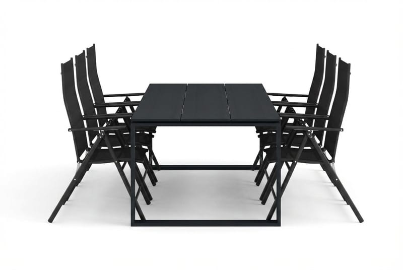 Devon utomhus matgrupp 210x100 cm med 6 positionsstolar - Svart - Products - Utemöbler & utemiljö - Utegrupp - Matgrupp utomhus