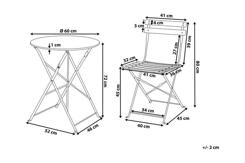 Fiori Balkongset 52 cm - Blå - Products - Utemöbler & utemiljö - Utegrupp - Cafegrupp & cafeset