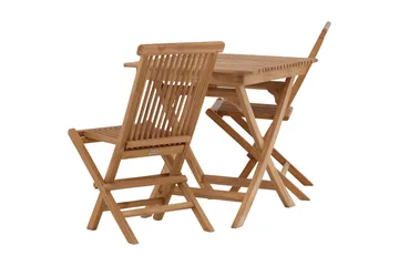 Ghana Caféset 70 cm + 2 Kenya Hopfällbara Karmsttolar - Brun - Products - Utemöbler & utemiljö - Utegrupp - Cafegrupp & cafeset