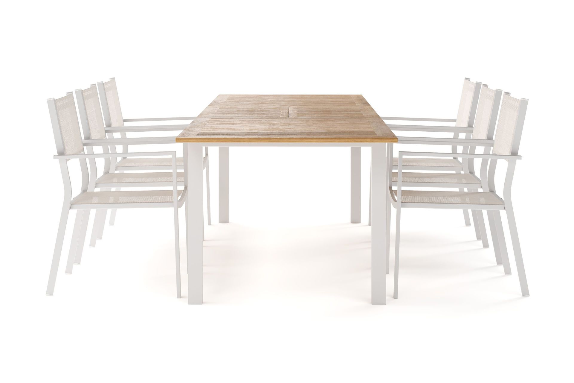 Las Vegas Förlängningsbart Matbord 220-280 cm med 6 Las Vegas Karmstolar