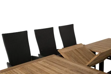 Las Vegas Matgrupp Utomhus 220-280 + 8 Jenny Ställbar Fåtölj - Teak/Svart - Products - Utemöbler & utemiljö - Utegrupp - Matgrupp utomhus