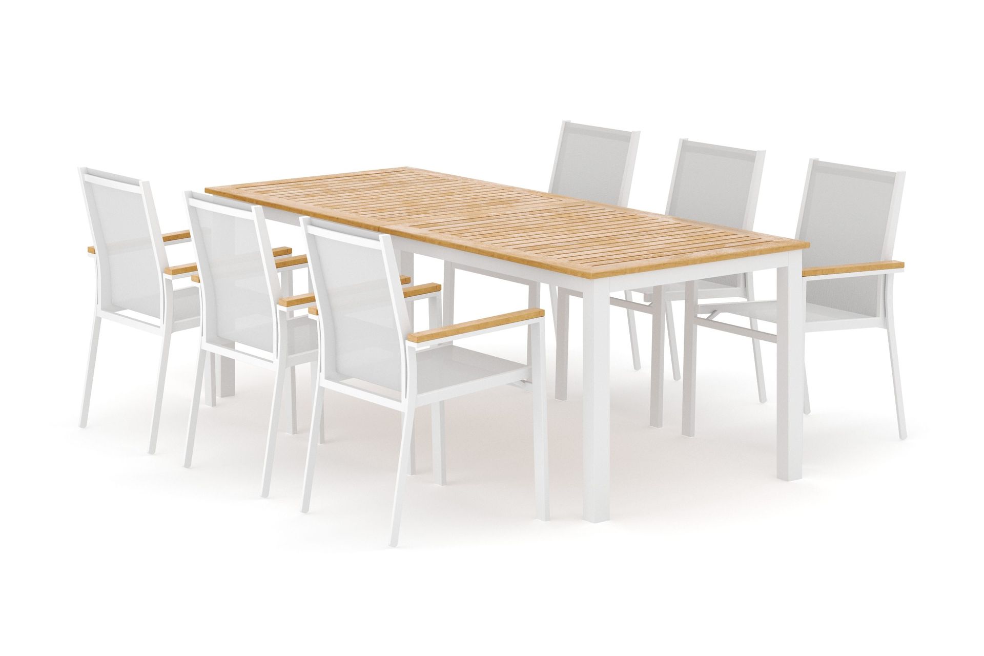 Las Vegas utomhus matgrupp förlängningsbart 220x280x100 cm med 6 Las Vegas stapelstolar