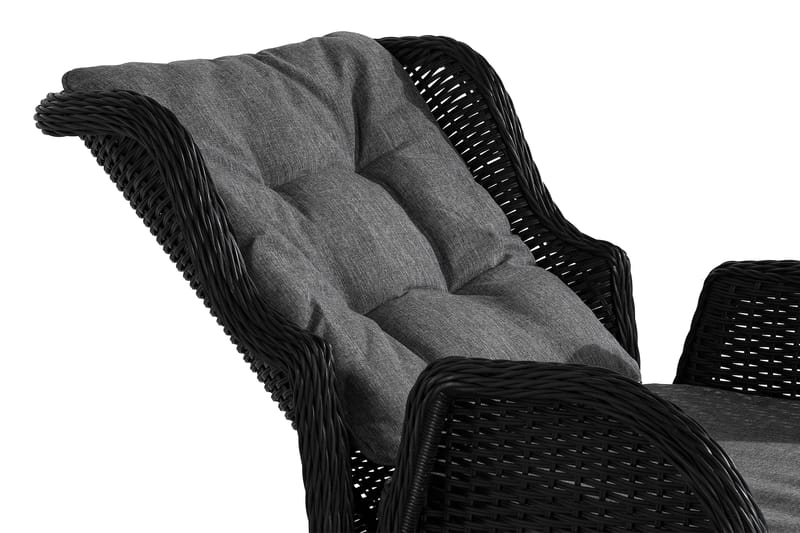Marcus Caféset med 2 Reclinerfåtöljer Utomhus m Dyna - Svart - Products - Utemöbler & utemiljö - Utegrupp - Cafegrupp & cafeset
