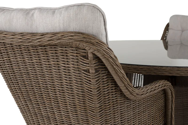 Marcus Matgrupp 140 Rund + 4 Fåtöljer m Dyna - Natur - Products - Utemöbler & utemiljö - Utegrupp - Matgrupp utomhus