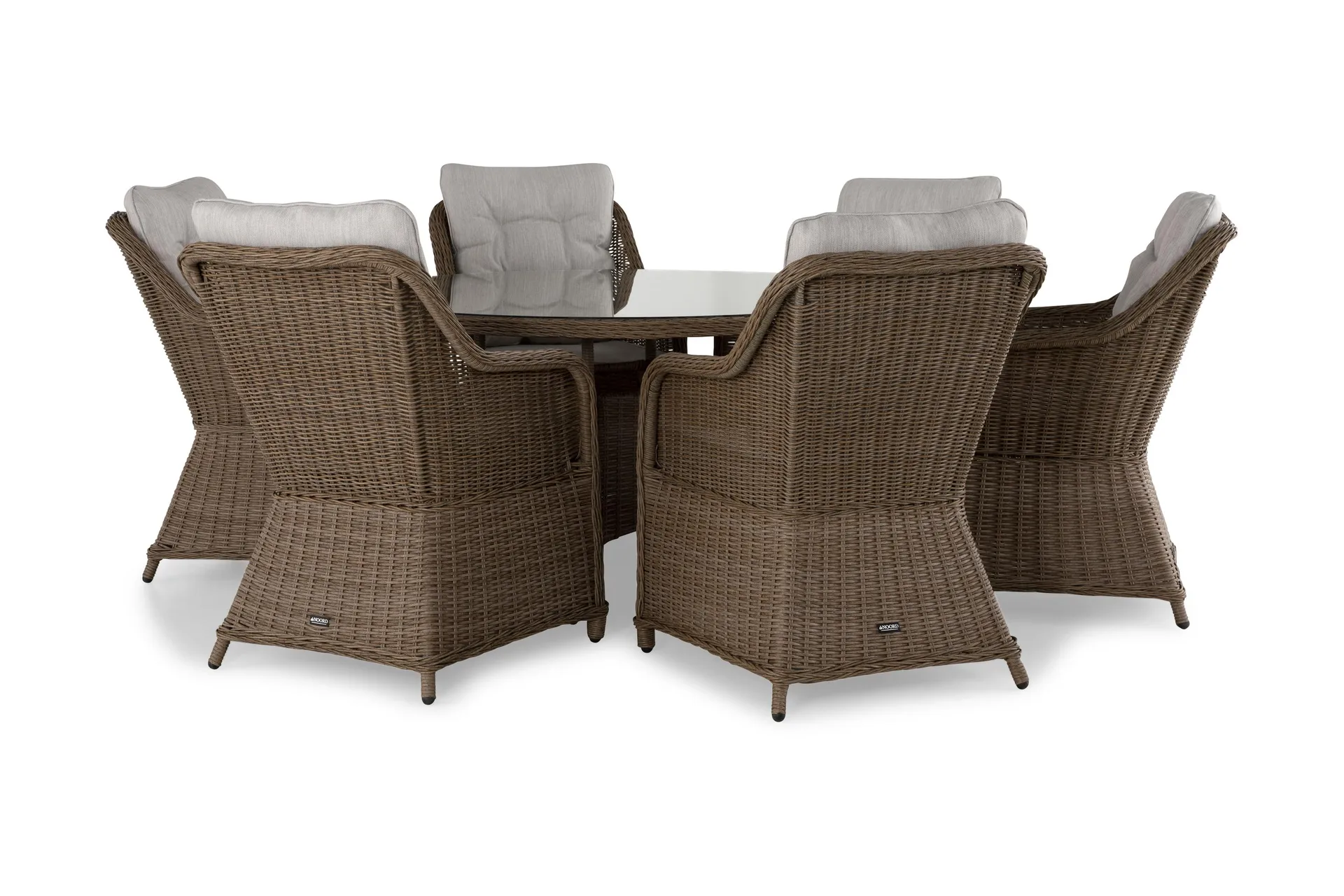 Marcus Matgrupp 140 Rund + 6 Fåtöljer m Dyna