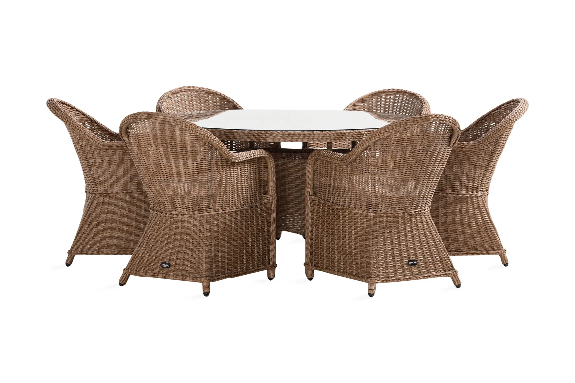 Marcus Matgrupp 140 Rund + 6 Light Fåtöljer m Dyna