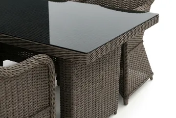 Marcus utomhus matgrupp 160x90 cm med 4 Marcus Light utefåtöljer - Grå - Products - Utemöbler & utemiljö - Utegrupp - Matgrupp utomhus