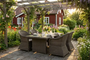 Marcus utomhus matgrupp 160x90 cm med 4 Marcus Light utefåtöljer - Grå - Products - Utemöbler & utemiljö - Utegrupp - Matgrupp utomhus
