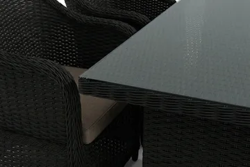 Marcus utomhus matgrupp 160x90 cm med 4 Marcus Light utefåtöljer - Svart - Products - Utemöbler & utemiljö - Utegrupp - Matgrupp utomhus