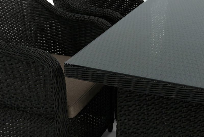 Marcus utomhus matgrupp 160x90 cm med 4 Marcus Light utefåtöljer - Svart - Products - Utemöbler & utemiljö - Utegrupp - Matgrupp utomhus