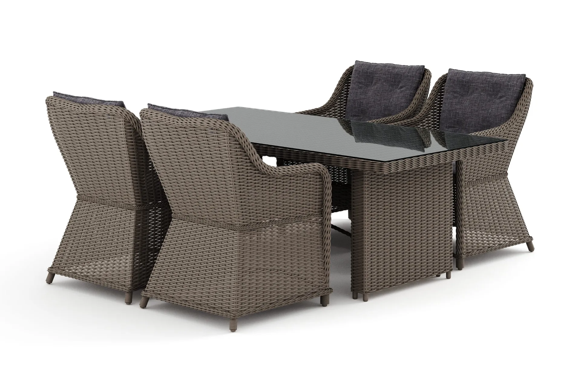 Marcus utomhus matgrupp 160x90 cm med 4 Marcus utefåtöljer