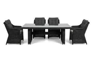 Marcus utomhus matgrupp 160x90 cm med 4 Marcus utefåtöljer - Svart - Products - Utemöbler & utemiljö - Utegrupp - Matgrupp utomhus