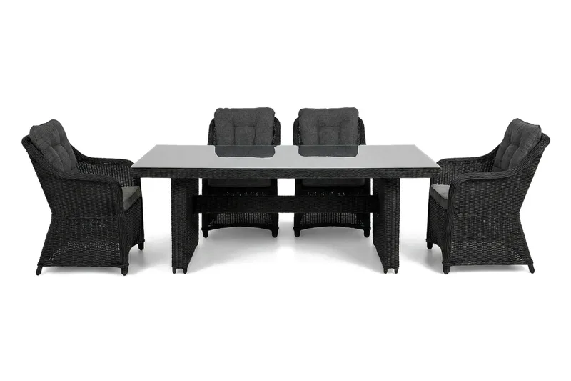 Marcus utomhus matgrupp 160x90 cm med 4 Marcus utefåtöljer - Svart - Products - Utemöbler & utemiljö - Utegrupp - Matgrupp utomhus
