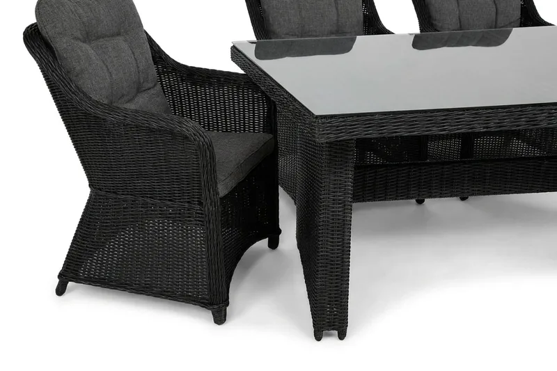 Marcus utomhus matgrupp 160x90 cm med 4 Marcus utefåtöljer - Svart - Products - Utemöbler & utemiljö - Utegrupp - Matgrupp utomhus