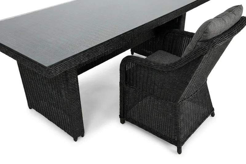 Marcus utomhus matgrupp 160x90 cm med 4 Marcus utefåtöljer - Svart - Products - Utemöbler & utemiljö - Utegrupp - Matgrupp utomhus