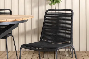 Mexico Matgrupp Utomhus Rund Ø140cm + 4 Lindos Stolar - Svart/Gul - Products - Utemöbler & utemiljö - Utegrupp - Matgrupp utomhus