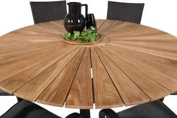 Mexico Matgrupp Utomhus Rund Ø140cm + 6 Anna Karmstolar - Natur - Products - Utemöbler & utemiljö - Utegrupp - Matgrupp utomhus