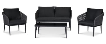 Molde loungegrupp med bord - Svart/grå rep - Svart/Grå - Products - Utemöbler & utemiljö - Utegrupp - Cafegrupp & cafeset
