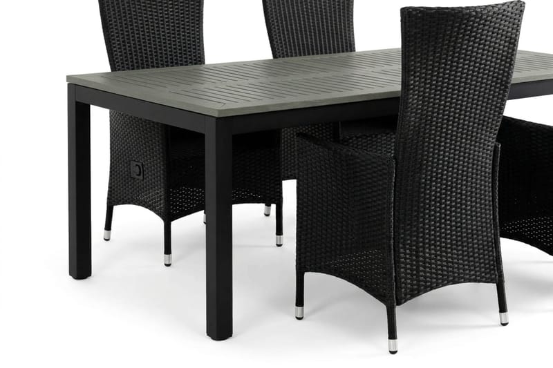 Monaco förlängningsbar matgrupp utomhus inkl. iläggskiva 210-310 cm med 6 Jenny ställbar matstol - Svart/Grå - Products - Utemöbler & utemiljö - Utegrupp - Matgrupp utomhus