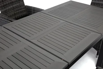 Monaco Matgrupp Utomhus 152-210 + 6 Jenny Ställbar Fåtölj - Svart/Grå - Products - Utemöbler & utemiljö - Utegrupp - Matgrupp utomhus