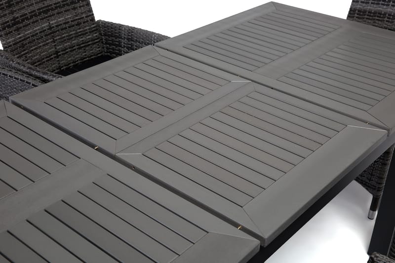 Monaco Matgrupp Utomhus 152-210 + 6 Jenny Ställbar Fåtölj - Svart/Grå - Products - Utemöbler & utemiljö - Utegrupp - Matgrupp utomhus