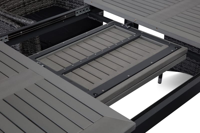 Monaco Matgrupp Utomhus 152-210 + 6 Jenny Ställbar Fåtölj - Svart/Grå - Products - Utemöbler & utemiljö - Utegrupp - Matgrupp utomhus